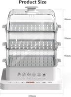 3 Layers/40l Food Steamer 800w Electric Multicookers | Automatic Heat Preservation Steamer Cookware | Touch The Visual Panel Hot Food Heater | Foldable Split Design