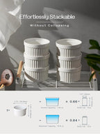 DOWAN Ramekins 10 oz Oven Safe for Creme Brulee, Porcelain Souffle Dishes, Ramekin for Baking, Small Dessert Bowls Dipping Sauce Cups, Set of 6, Soft White