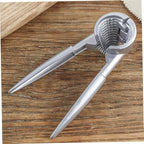 TIDTALEO Multi-functional Walnut Opener and Nutcracker Clip with Aluminum Funnel, Handheld Silver Nutcracker Tool for Walnuts and Pecans, Kitchen Specialty Gadget for Home Use