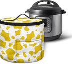 Electric Pressure Cooker Insulation Handbag Insulated Carrier Electric Pressure Cooker Insulation Bag for Kitchen Accessories, Yellow Cow Print