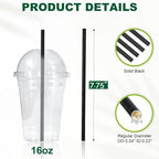 7.75 inch Disposable Black Paper Drinking Straws Bulk (Case of 4,000 ct.) - for Cocktail, Bars, Restaurants - Biodegradable