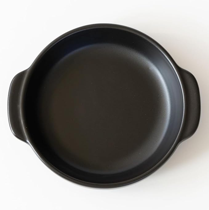 Santo Banko Ware Au Gratin Dish, Large, 22.0 fl oz (650 ml), Heat Resistant, Oven-safe, Direct Fire, Microwave, Dishwasher Safe, Stackable, Black, Made in Japan
