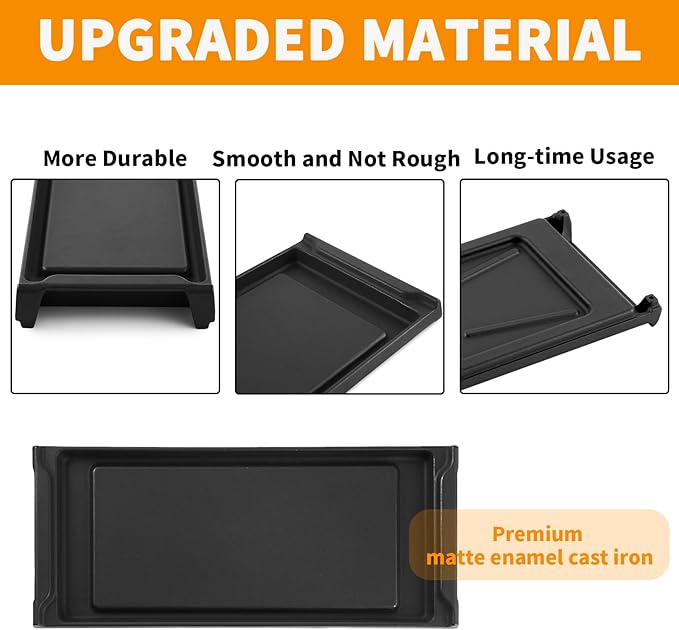 Upgraded WB31K10220 Griddle Replacement for GE Stove Parts 20" X 8.5" Cast Iron Center Griddle Plate C2S985SET9SS GE General Appliances Gas Range Parts Cafe Stove Top Cooktop Burner Flat Top Pan
