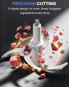 LINKChef Food Processor Small, 10 Cup Food Chopper with Container, 2.3L 600W Electric Meat Grinder for Home Use, Stainless Steel Mini Food Processor for Kitchen, Vegetable, Onion, Garlic, Salad