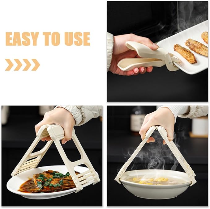 Non-slip Silicone Hot Bowl Clip and Pan Gripper Set, Heat-resistant Kitchen Insulation Lifters for Serving Hot Plates and Steam Dishes, 2pcs Tool for Cooking and Dining