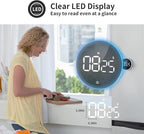 VOCOO Digital Kitchen Timer - Magnetic Countdown Countup Timer with Large LED Display Volume Adjustable, Easy for Cooking and for Seniors and Kids to Use (White)