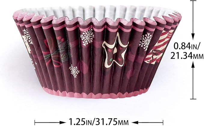 qiqee Christmas Standard Cupcake Liners Cupcake Cups 300-Count Food Grade Gradient 6 Design Christmas Gingerbread Man Cupcake Papers Baking Cups Cupcake Wrappers(Standard Size)