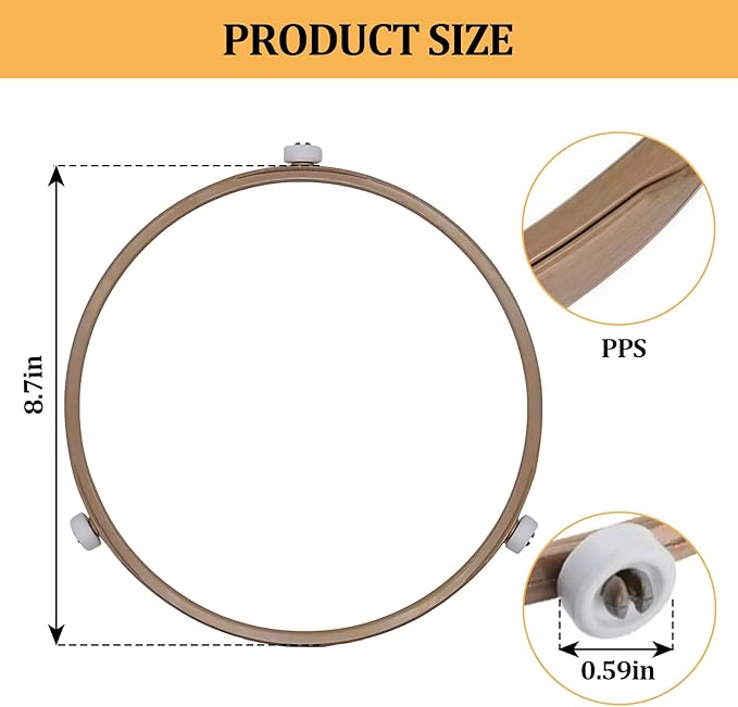 Microwave Turntable Ring Replacement 8.7-Inch Microwave Oven Spinner Replacement Parts with 3 Smooth Rollers Universal Fit for Most Microwaves