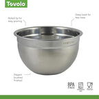 Tovolo Small Stainless Steel Mixing Bowl 1.5 Quart Metal Mixing Bowl with Rounded Lip for Easy Pour and Nesting Storage, Dishwasher Safe Quart Metal Bowl for Baking Mixing and Cooking Prep