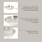 Martha Stewart Castelle 9.5-Inch Stainless Steel Frying Pan with Gold-Tone Handle – Tri-Ply Encapsulated Bottom, Oven Safe & Induction Safe Skillet for Searing and Sautéing