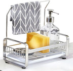 Sponge Holder - Kitchen Sink Organizer - Sink Caddy - Sink Tray - SUS304 Stainless Steel Soap Holder,9.45 x5.15 x8.1 inches,Large Size