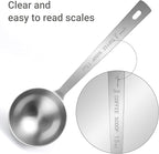 Flezoo 4Pcs Coffee Scoop Spoon - 1 Tablespoon 15ML Stainless Steel Long Handle Measuring Spoons for Ground Coffee, Loose Tea and Powder