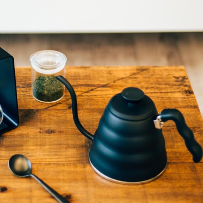 Hario V60 "Buono" Drip Kettle Stovetop Gooseneck Coffee Kettle 1.2L, Stainless Steel, Black