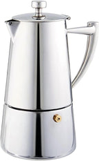 Cuisinox Roma Stovetop Espresso Maker COF-6R, Stainless Steel Coffee Percolator Stovetop, Heat-Resistant & Non-Reactive, 6-Cup Italian Espresso Maker Easy to Clean, Durable Stove Top Percolator