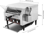 Commercial Conveyor Toaster 450 Slices/Hour 2400W Heavy Duty Industrial Stainless Steel Electric Restaurant Commercial Toaster with Handle&Double Heating Tubes for Home Restaurants