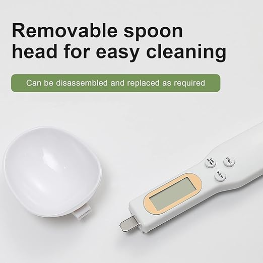 Digital Spoon Scale for Food, 500g/0.1g Precision, USB Rechargeable, LCD Display, Compact Kitchen Scale for Cooking & Baking
