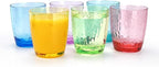 Set of 6 Hammered Style 15-ounce/430ml Acrylic Glasses Plastic Tumbler,BPA Free,Dishwasher Safe (Multi color)
