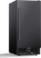 15 Inch Built-In Beverage Cooler, 128 Can Under Counter Fridge with Adjustable Shelves, ≤45dB Quiet Freestanding Beer Refrigerator for Home Bar & Outdoor Use (Black)