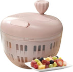 Salad Spinner - 800ML Lettuce Washer, Vegetable Dryer, Produce Cleaning Tool | Manual Salad Spinner with Colander Basket and Non Slip Base for Quick Water Removal, Kitchen Tool for Camping Picnic