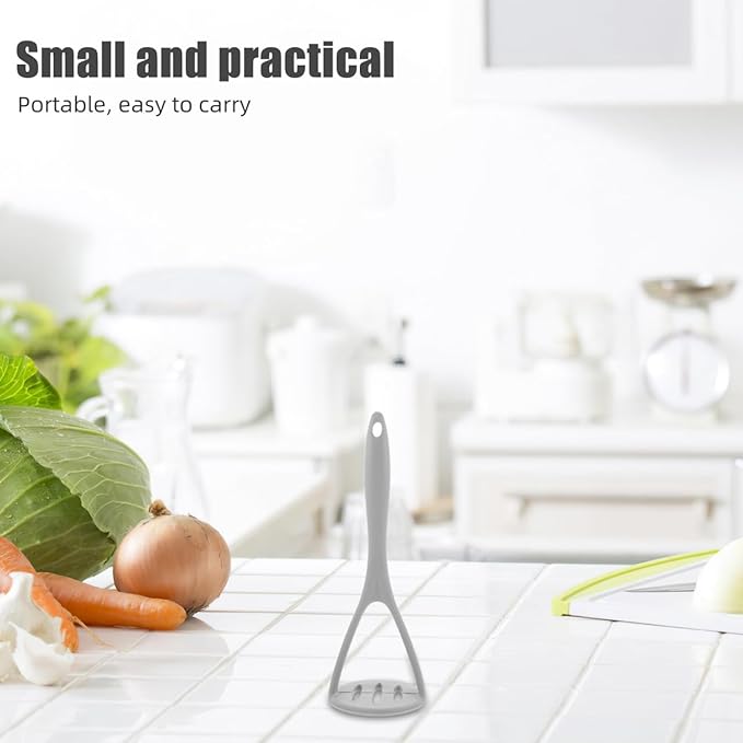 UPKOCH Silicone Potato Masher Heavy Duty Non-Scratch Kitchen Tool for Mashing Potatoes Fruits and Vegetables with Soft Grip Dishwasher Safe 10.4 Inch