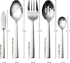 Alata Potter 65-Piece Forged Silverware Set, Service for 12 – Premium Stainless Steel Flatware Set, Modern Design with Satin Finish, Ideal for Home, Kitchen, Party, Camping
