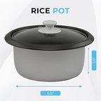 Courant Rice Cooker 8-Cup (Cooked), Removable Non-Stick Bowl, One Touch Rice Cooker, White
