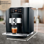 Jura GIGA 10 Automatic Espresso Machine (Diamond Black) Bundle with Water Stabilizer, Milk System Cleaner Mini-Tabs, Cleaning Tablets, Milk Containers, and Capresso Coffee Bean (6 Items)