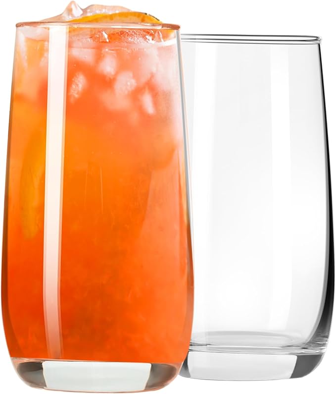 PARACITY Highball Glasses Set of 2, Drinking Glasses 12 Oz, Clear Glass Cups, Tall Tumbler Water Glasses, Glassware Set for Cocktail, Coffee, Mojitos