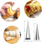 Joyeee 10 Pack Cream Horn Molds - Small & Large, 5 Inch & 3.4 Inch Cream Horn Cones for Breakfast, Tea & Parties