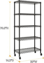 SINGAYE 5 Garage Heavy Duty Shelving Unit Kitchen Pantry Close Home Organizers and Storage Bathroom Shelf Laundry Room Organization Industrial Book Metal Wire Adjustable Shelves