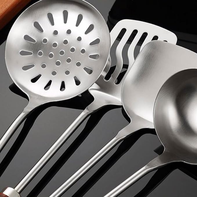 Kitchen Utensils Set，Cooking Utensils Spoons for Cooking Spatulas Stainless Steel Cooking Utensils Gadgets Spatulas Spoons 4 Pieces Sets Kitchen Tools