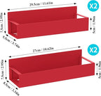 HuggieGems 4 Pack Magnetic Spice Storage Rack Organizer for Refrigerator and Oven, Red Fridge Organizers and Storage