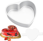 6 Inch Heart Shaped Cake Pan with 50 Pieces Parchment Paper,Non-stick Aluminum Heart Cake Pan Baking Tin for Birthday Wedding