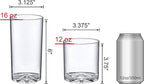 Amazing Abby - Liberty - 12-Ounce and 16-Ounce Plastic Tumblers (Set of 16), Plastic Drinking Glasses, All-Clear Reusable Plastic Cups, BPA-Free, Shatter-Proof, Dishwasher-Safe