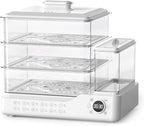 Electric Steamer 3 Tier Food Steamer Vegetable Steamer with Detachable Water Tank 24L Capacity Touch Screen Display for Home Restaurant Party