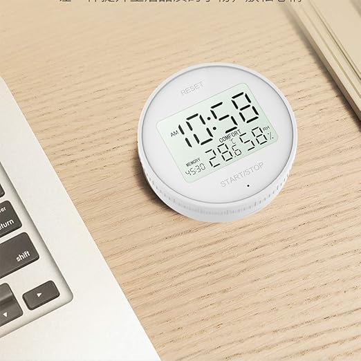 Magnetic Digital Hygrometer & Indoor Thermometer - Kitchen Timer for Cooking, Baking, Fitness, AAA Battery Included