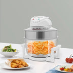 17L Glass Turbo Air Fryer, 1200W-1400W Electric Oven, Automatic Power Off/Knob Control, 360° Viewable Airy Fryer 110V for Home Kitchens Restaurants Family Gatherings
