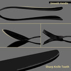Aisoso Black Silverware Set, 20-Piece Stainless Steel Flatware Cutlery Set Service for 4, Include Knife Fork Spoon, Stylish Mirror Finish, Perfect for Home Kitchen Restaurant