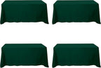 BRILLMAX 4 Pack Hunter Green Tablecloths for 6 Foot Rectangle Tables 90 x 132 Inch - 6ft Rectangular Bulk Linen Polyester Fabric Washable Cloth Cover for Wedding Reception Banquet Birthday Party