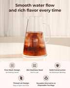 2 Pack Reinmoson Large Tea Infuser for Loose Tea & Spice Infuser for Cooking, 2.1” x 2.9” Extra Fine Mesh Large Tea Strainers, 304 Stainless Steel Loose Leaf Tea Steeper for Black Tea, Rooibos, etc