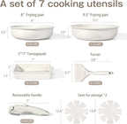 GiPP Ceramic Pots and Pans Set Non Stick, Nonstick Detachable Handle Cookware Sets, Non Toxic Induction Kitchen Pot and Pan with Removable Handle, Healthy RV Cookware, Dishwasher ＆Oven Safe, 7 Piece