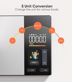 KUAIVO Smart Nutrition Food Scale with TFT Display, Tracks Calories, Fat, Carbs & Protein, Works with App for Daily Reports, 50 Built-in Foods, 23 Nutrients, Digital Kitchen Scale for Meal Prep