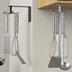 SUPVOX Rotatable 6-Prong Kitchen Utensil Hooks Stainless Steel 304 Under Cabinet Hanging Holder Heavy Duty Hanging Utensil Organizer for Kitchen Storage