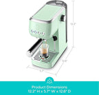 CASABREWS 3700 Essential 20 Bar Espresso Machine, Compact Coffee Maker with Steam Frother, Cappuccino & Latte Maker for Home, 43.9oz Water Tank, Pastel Green