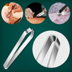 Comfecto 5 Pcs Stainless Steel Fish Scaler Remover Scraper with Sawtooth, Sturdy Ergonomic Fish Skin Graters with Bone Tweezer Dig Out Blade Knife Peeler Bottle Opener and Pouch, Reguler, Silver