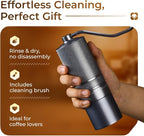 M1 Manual Coffee Grinder – 7 Star Stainless Steel Conical Burr, 60 Clicks External Adjustment, 30g Capacity : Portable Burr Grinder for Espresso, French Press, Turkish, Cold Brew