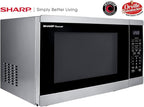 SHARP Countertop Microwave Oven with Removable 12.4" Carousel Turntable, 1100 Watt, 1.4 Cubic Feet, Stainless Steel