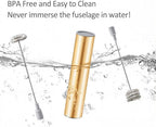 Milk Frother Handheld, Battery Operated Coffee Foamer Drink Mixer with 2 Stainless Steel Electric Whisks for Coffee, Latte, Cappuccino, Hot Chocolate, Protein， Batteries Included, Golden