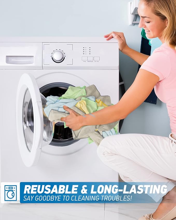 Microfiber Cleaning Cloth-24Pcs (13x13 inch) Ultra Soft Highly Absorbent Rags for Housekeeping-Machine Wash (HotPink)