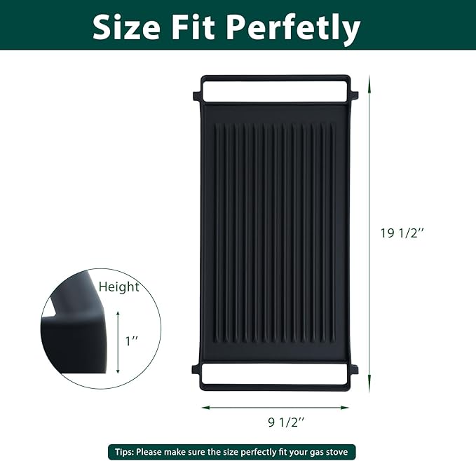 WB31X24998 WB31X24738 Stove Griddle Replacement Parts for GE Gas Stove Griddle Plate JXGRILL1 Reversible Cast Iron Griddle Pan Gas Cooktop JGS760SPSS JGBS66REK4SS GE Appliance Accessories 1 Pack